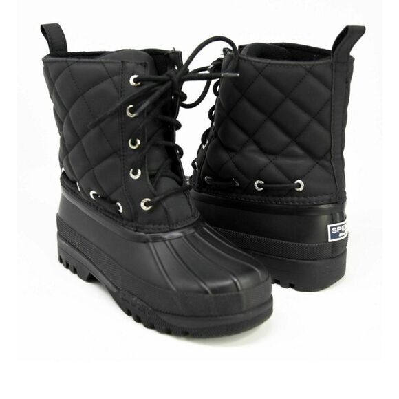 Sperry Top-Sider Quilted Waterproof  Gosling Duck Boot, Black Sz 7 - Picture 1 of 13